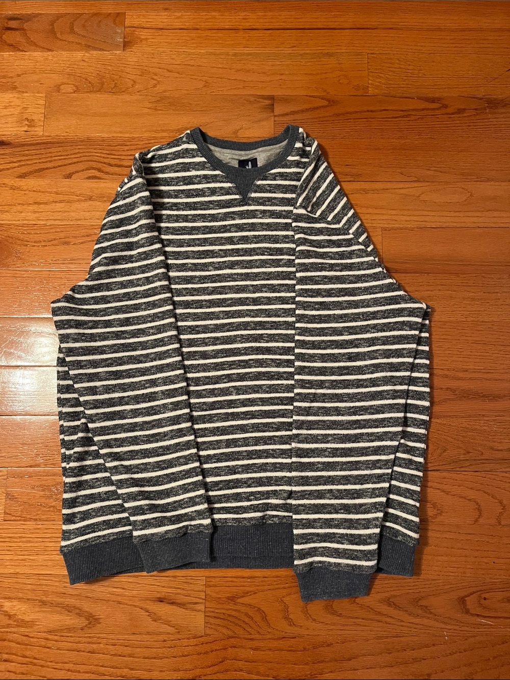 Johnnie-O Men's Striped Crewneck Sweater - Charcoal & Cream
